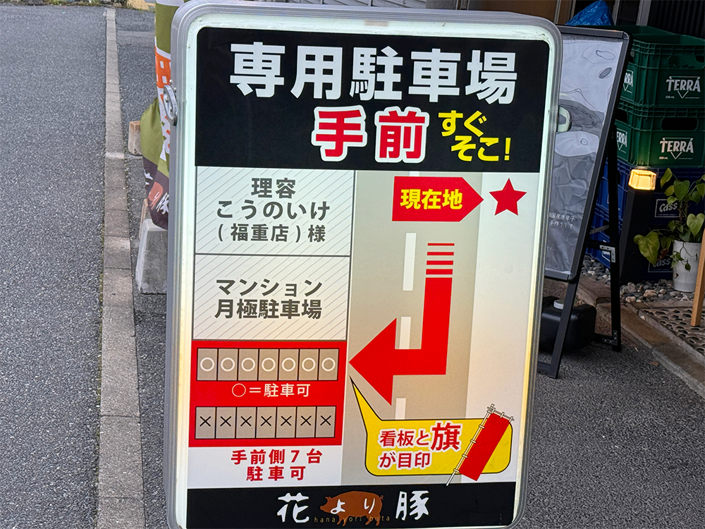 花より豚のメ駐車場案内