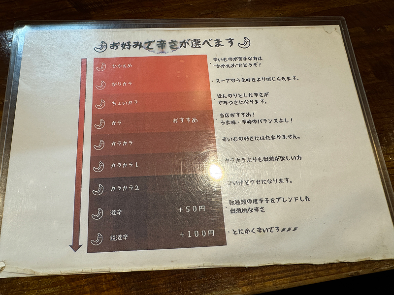 あづま屋担々麺 悠泉の辛さ