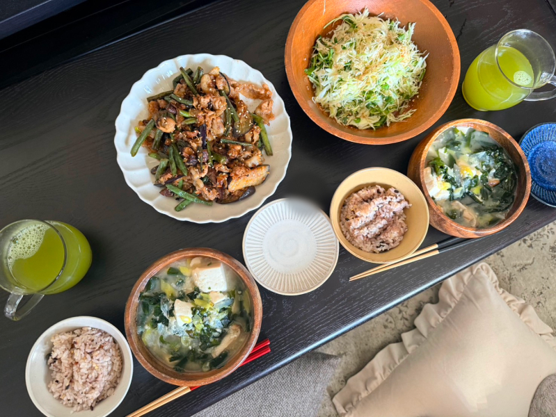 なす味噌定食のレシピ