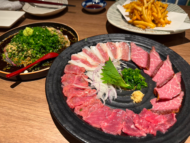 わさびの馬刺し盛り合わせ