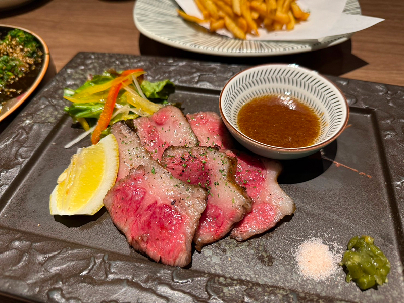 わさびの佐賀県産伊万里牛ステーキ炭火焼