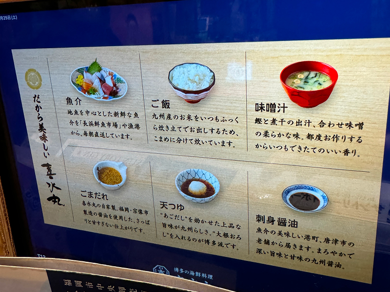 博多の海鮮料理 喜水丸 博多1番街店のこだわり