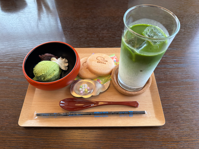 寺カフェ あわものモナカアイスセット