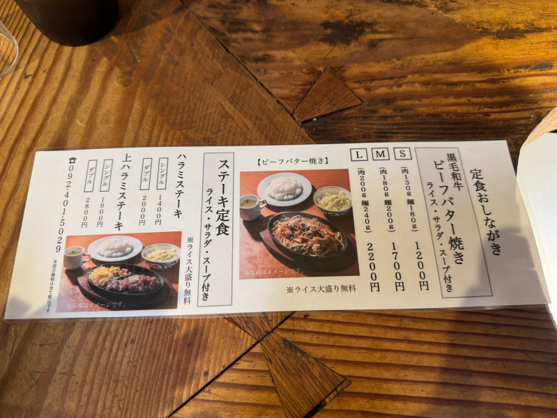焼肉ホルモン山翔のメニュー